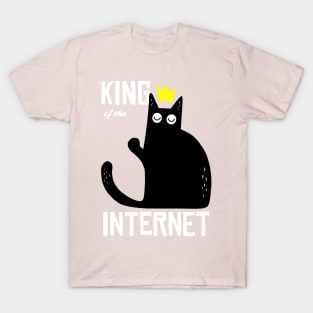 funny cat – Cat is the king of the Internet (pink variant) T-Shirt